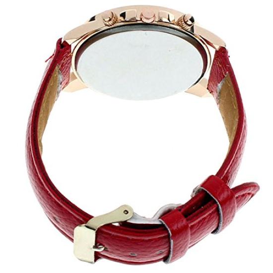 ZooooM ROMAN LUXURY Chronograph Analog Watch with Round Design and Original Cross Detail, Faux Leather Strap, Fashion Accessory for Formal, Casual,