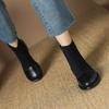 Krazing Pot Flock Autumn Winter Shoes Low Heels Size 43 Stretch Boots Back Patch Work Street Wear Elastic Ankle Boots