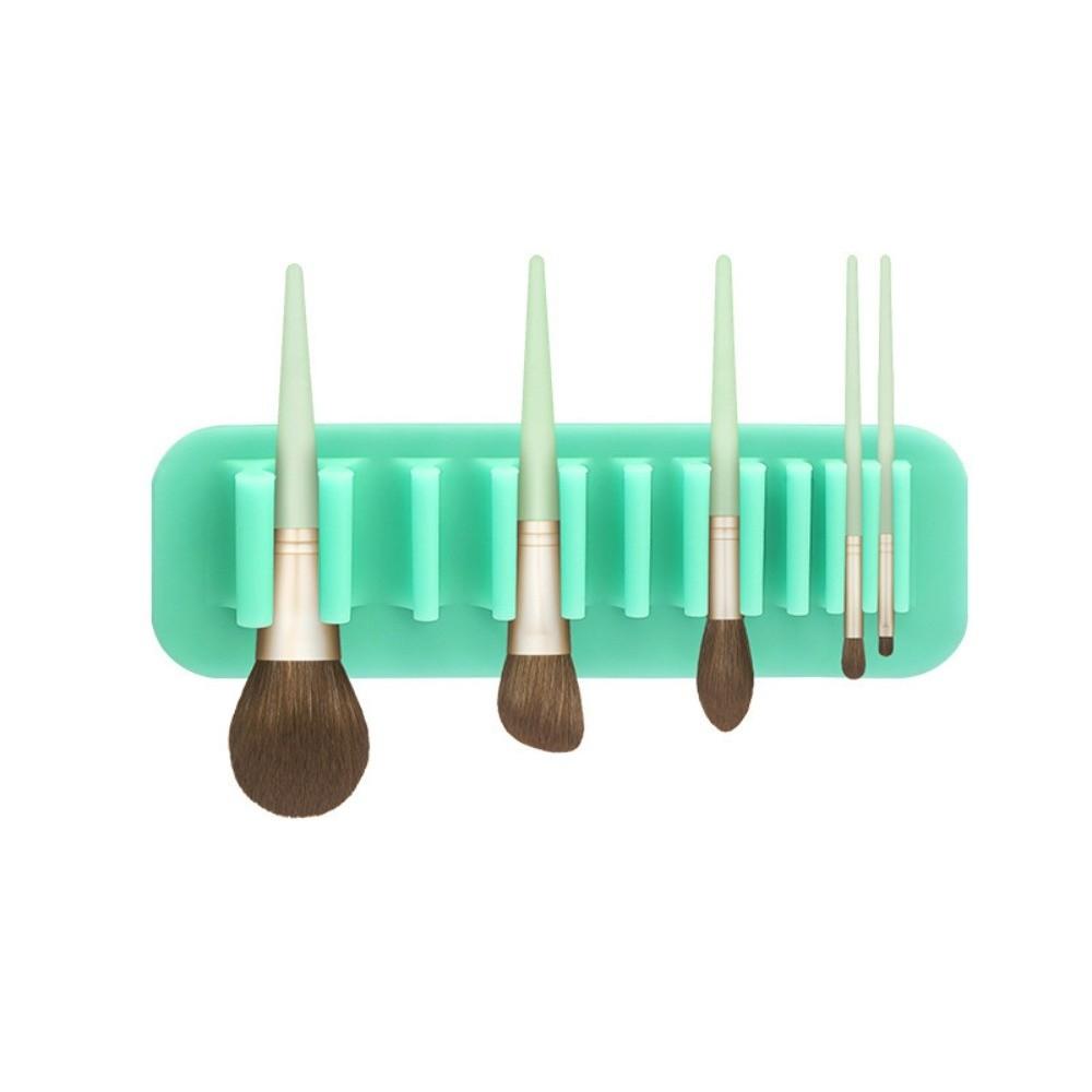 New Soft Silicone Brush Drying Rack Solid Color Suction Cup Cosmetic Tools Wall Mounted Makeup Brush Holder for Beauty Station