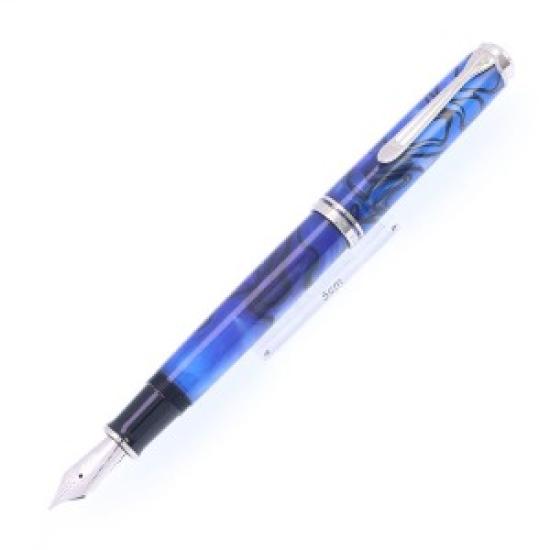 USED Pelikan Souverän M805 Blue Dunes Fountain Pen F Nib