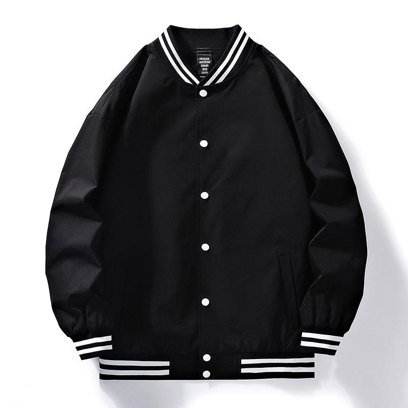 Autumn and Winter American Baseball Jersey Men's Stand-up Collar Jacket Loose Color Matching Simple Men's Jacket Jacket Men