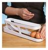 Egg Crate Holder for Refrigerators, 2-Tier Automatic Rolling Egg Crate, Egg Holder, Egg Storage Case for Refrigerators, Clean and Easy To Clean