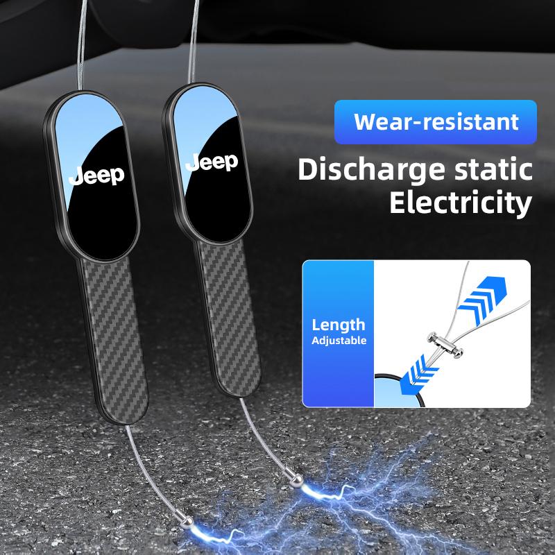 Car Anti-Static Belt Grounding Strip Adjustable Conductive Tools For Jeep Wrangler JK Gladiator Renegade Grand Cherokee Decal AKZ1