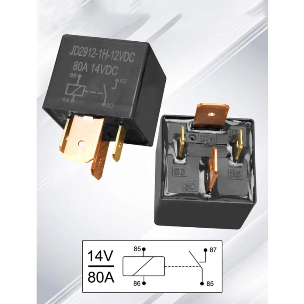 Car Truck Pre-Wired Fuse Relay Box with 4-Pin 80A Relays and 6 Fuses for 12V RV