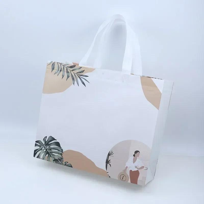 10pcs Coated Non-woven Fabric Bag Clothing Nonwovens Pack Handbag Environmentally Friendly Gift Shopping Packaging Pouch
