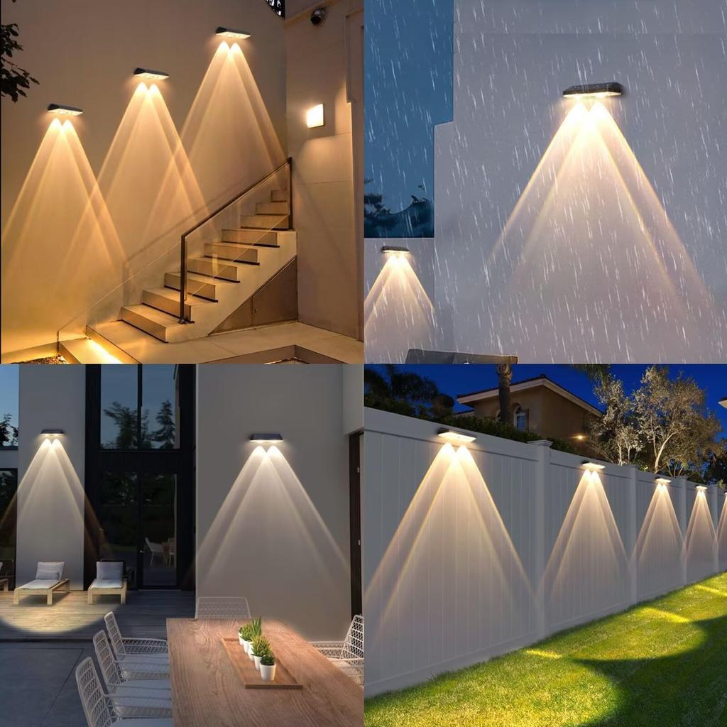 HONGYAN Solar Lights, Outdoor Fence Lights, Sensor Lights, Entryway Lights, Garden Lights, 1500mAh High Capacity, Ultra-Bright Nameplate Lights, No