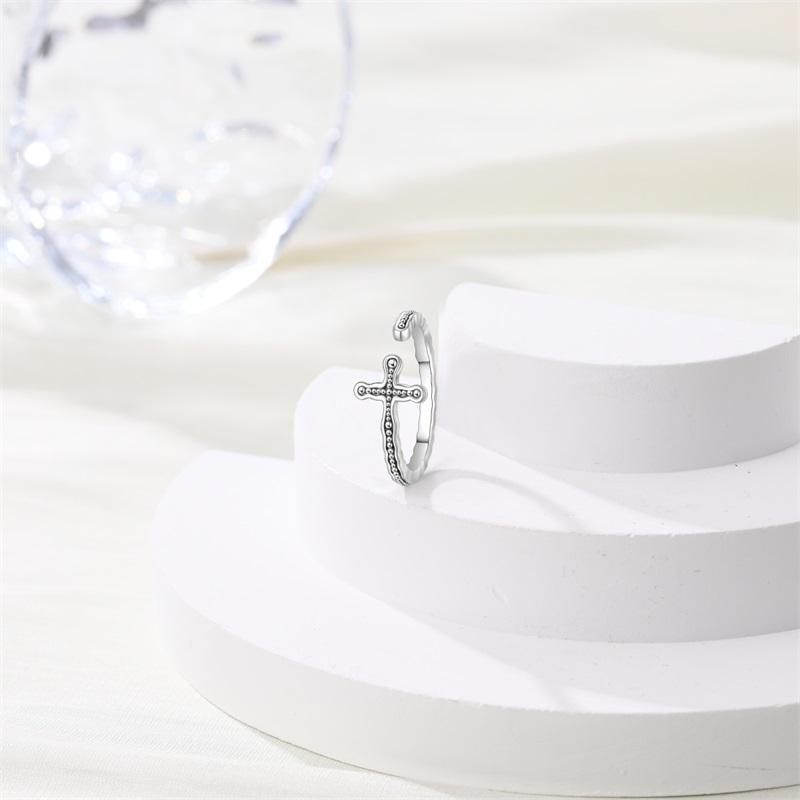 New Original Copper Minimalist Cross Ring For Women Fit Wedding Party Jewelry Gift