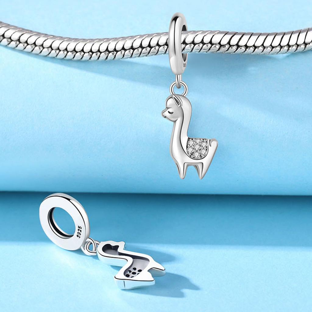 Genuine Copper Charm Luxurious Cute Alpaca Animal Pendants Bead Fits Bracelets DoItYourself Women Crafting Delicate Gifts