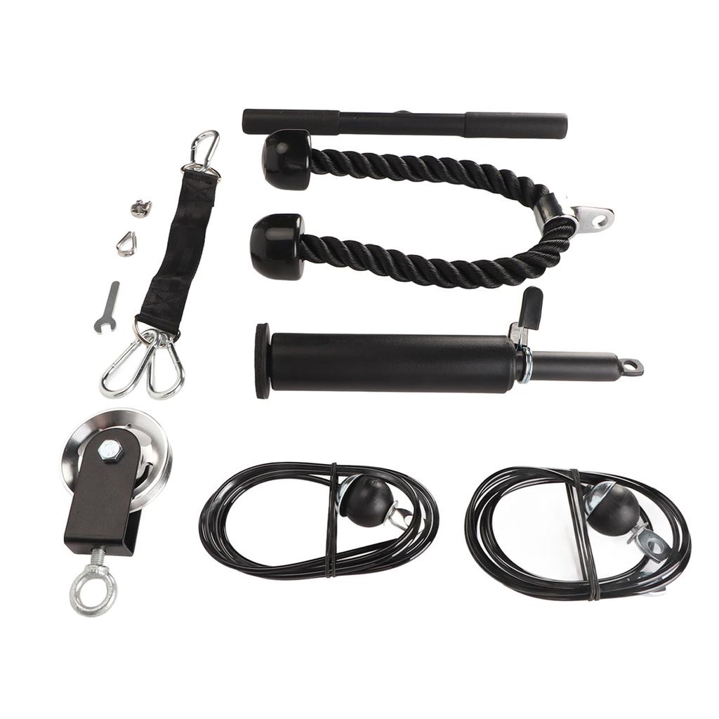 Fitness Lat and Lift Pulley System Aluminum DIY Home Gym Cable Pulley System Attachments for Triceps Pull Down Biceps Curl Arm Workouts