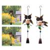 Owl Wind Chime Wall Art Hanging Decoration for Backyard Owl Windbell Indoor Outdoor Wall Sculpture for Bedroom Balconies