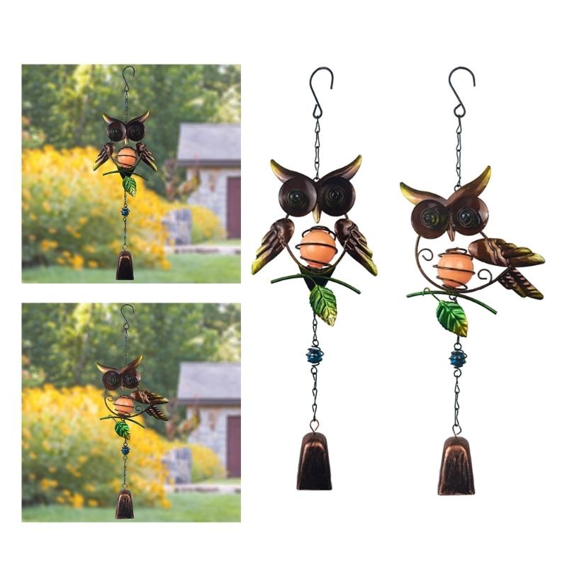 Owl Wind Chime Wall Art Hanging Decoration for Backyard Owl Windbell Indoor Outdoor Wall Sculpture for Bedroom Balconies