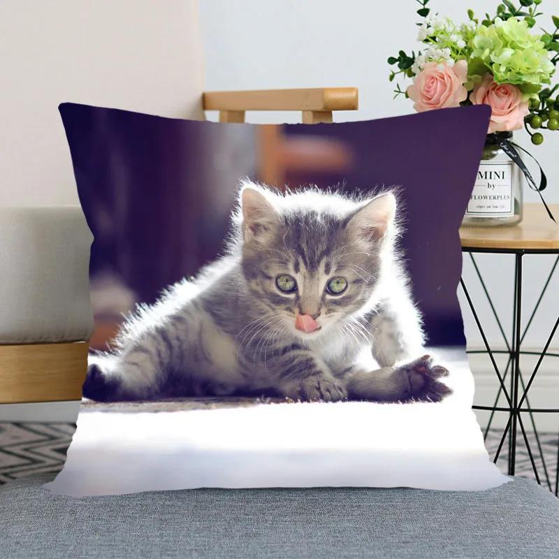 

Милая наволочка для кровати с изображением животных для автомобиля, дивана, домашнего питомца, кошки, наволочка с принтом 40x40cm