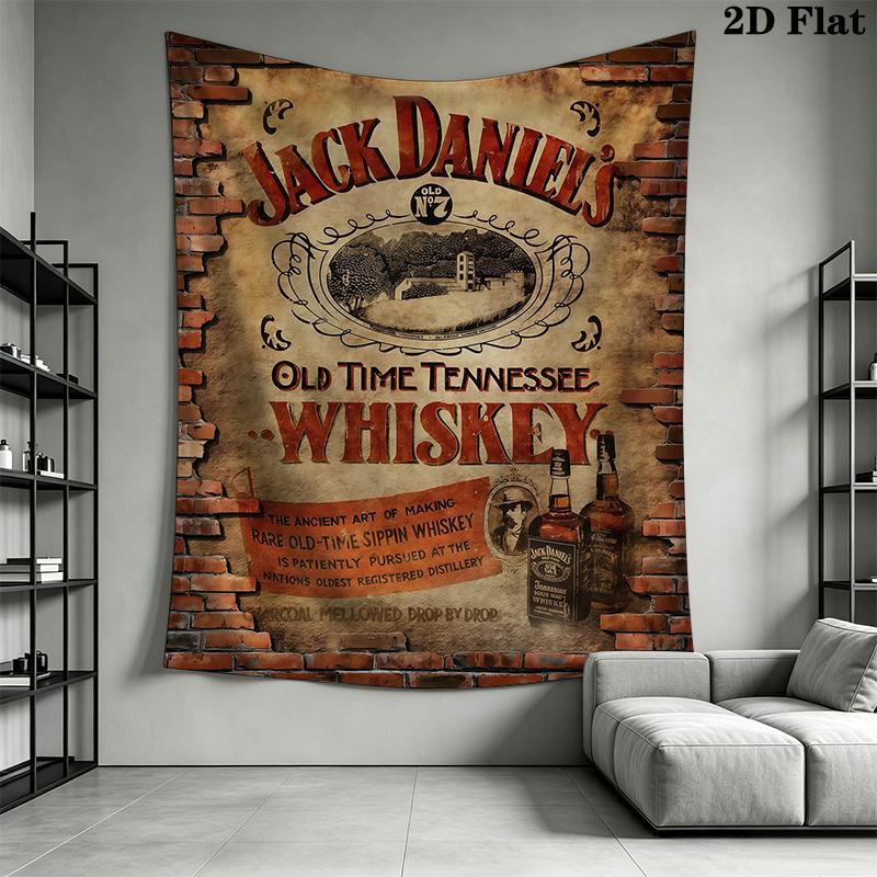 Jack Daniel'S Tennessee Whiskey Wandteppich Mode Druck Hintergrundtuch Wandverkleidung Dekoration Ferienwohnung Weiche Dekoration Wandteppich Hintergrundtuch
