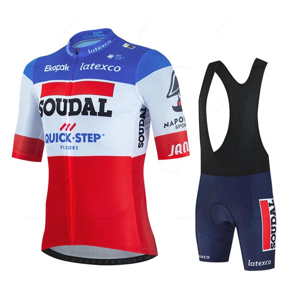 Soudal Quick Step sada cyklistického dresu léto belgické kolo prodyšné muži oblečení na horské kolo Maillot ropa ciclismo uniforma
