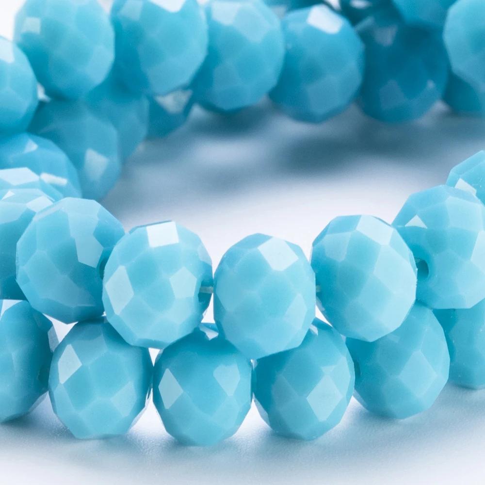 4 6 8 mm Rondell Kristallpärlor Fasetterade Porslinsglas Pärlor Lösa Avståndspärlor för Smyckestillverkning Handarbete Armband Halsband