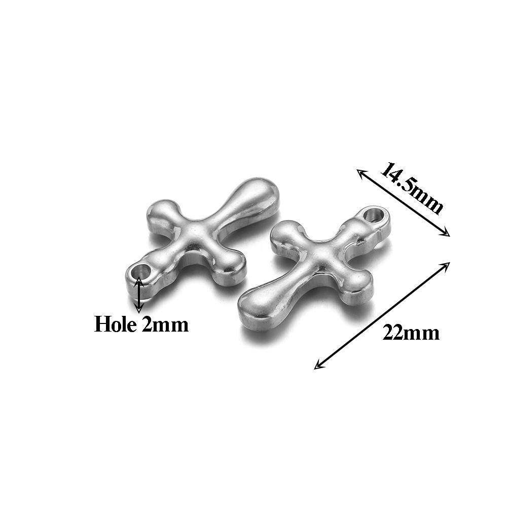 5pcs Stainless Steel 18k Pvd Gold Plated Cross Charms Pendant for DIY Jewelry Boho Necklace Earrings Making Bracelet Supplies