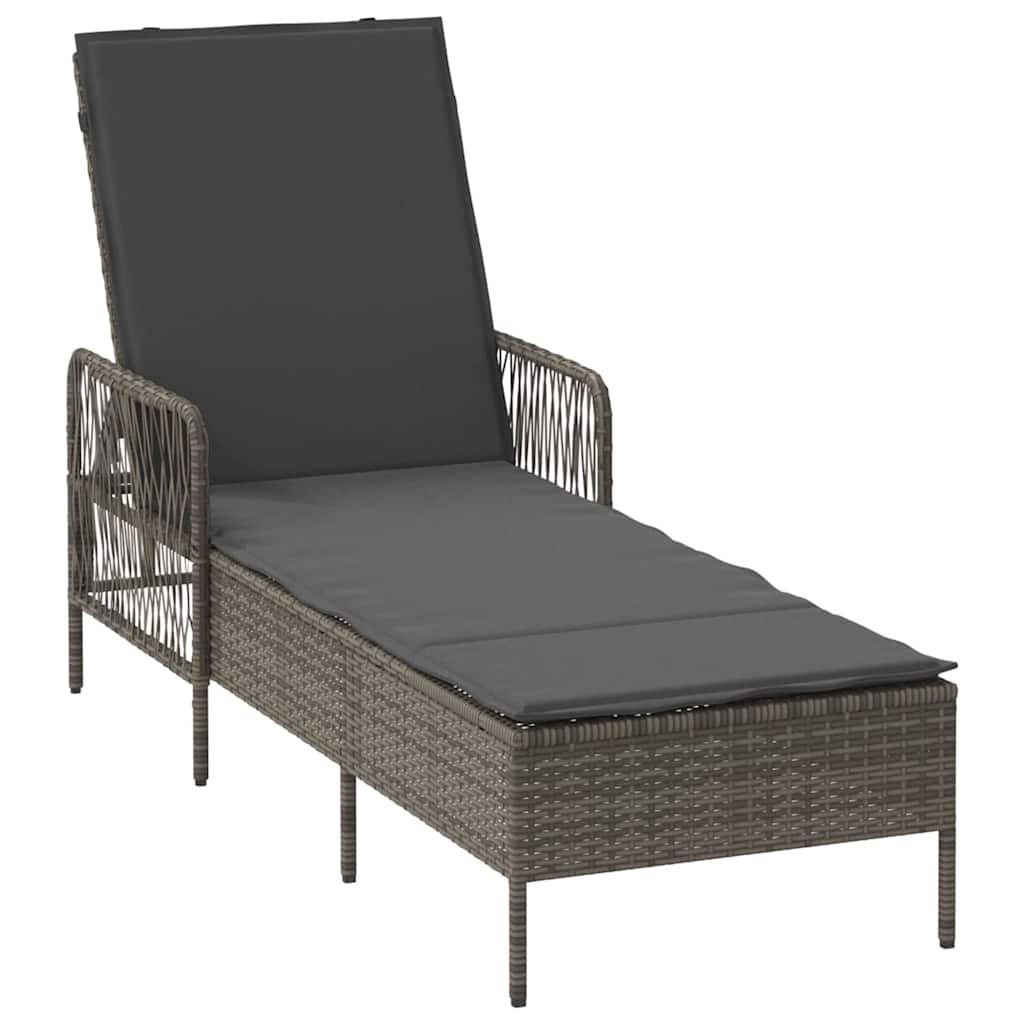 Sun Lounger Set 3 pcs Grey and Dark Grey 55 x 200 x 92 cm