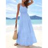 Europe, America 2026 Summer New Simple High Waist and Thin Casual Beach Vacation Suspender Dress