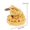 Three Legged Money Frog Feng Shui Toad Statue Wealth Lucky Ornament for Home Office Fortune Decor