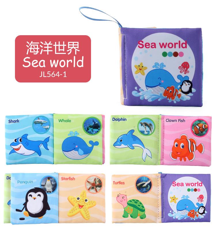 Baby Early education cloth book English animal vehicle cognitive Toys Children Montessori Multiple Types Soft Washable for KIDS