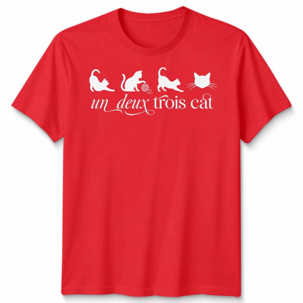 Un Deux Trois Cat Kittens Design Apparel For Cat Lovers French Counting Shirt XL