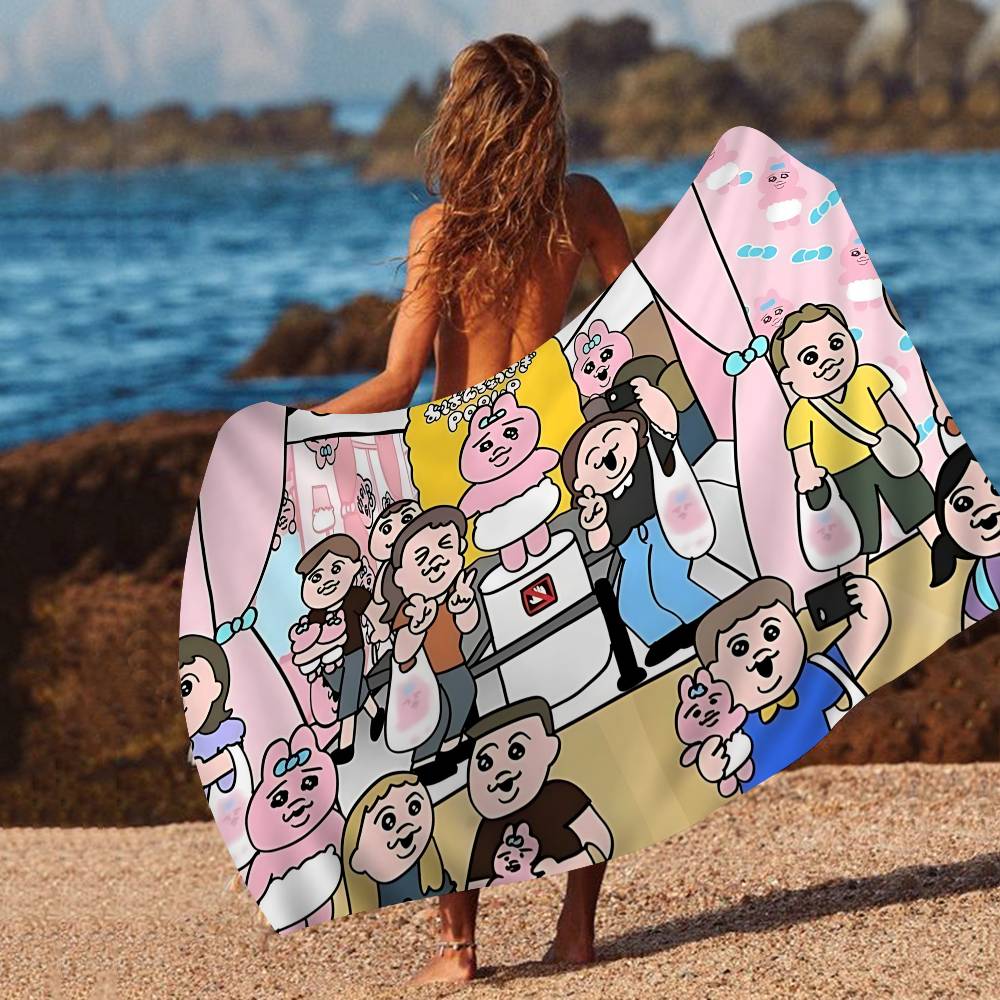 O-Opanchu Cute Usagi Microfiber Beach Towel Absorbent Quick dry Soft Yoga Swimming Resort Mountain Climbing Towel