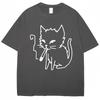 Funny Smoking Cat Meme Graphic Tshirt Unisex Women Fashion Y2k Humor Short Sleeve Oversized Cozy Cotton Casual T Shirts Streetwear