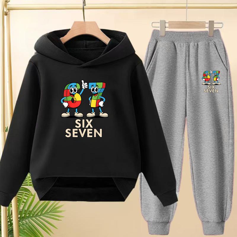Set Autunnali e Invernali per Bambini e Bambine dai 3 ai 12 Anni, 67 Felpe Sportive Cartoni Animati, Pantaloni Lunghi e Affascinanti Pullover con Cappuccio