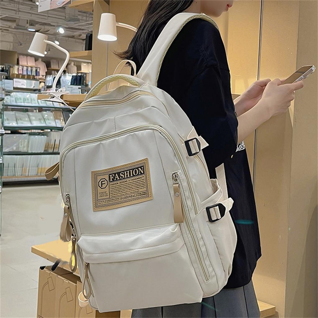 Fashion Men's And Women's Models Outdoor Nylon Zipper Contrast Color Backpack Travel Bag