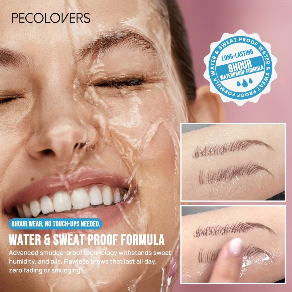 Dual-Tip Eyebrow Pencil with Multi-Bristle Brush Tips  Waterproof & Smudge-Proof Formula,  Instant Volume Defined Brows & Hairline Filling