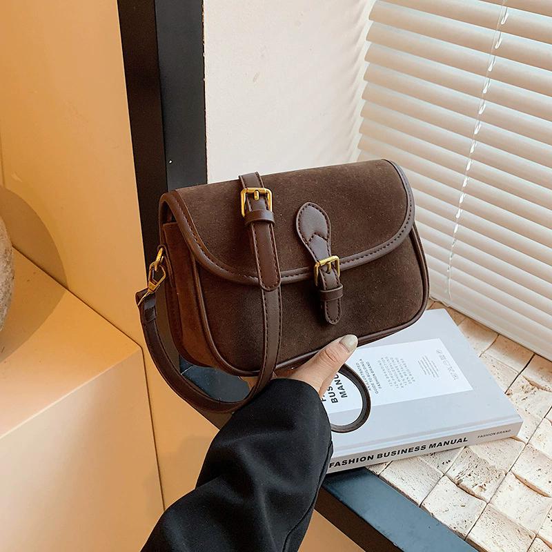 Women Solid Color PU Leather Shoulder Bag, Classic Flap Design Elegant Casual Versatile Daily Crossbody Handbag for Ladies