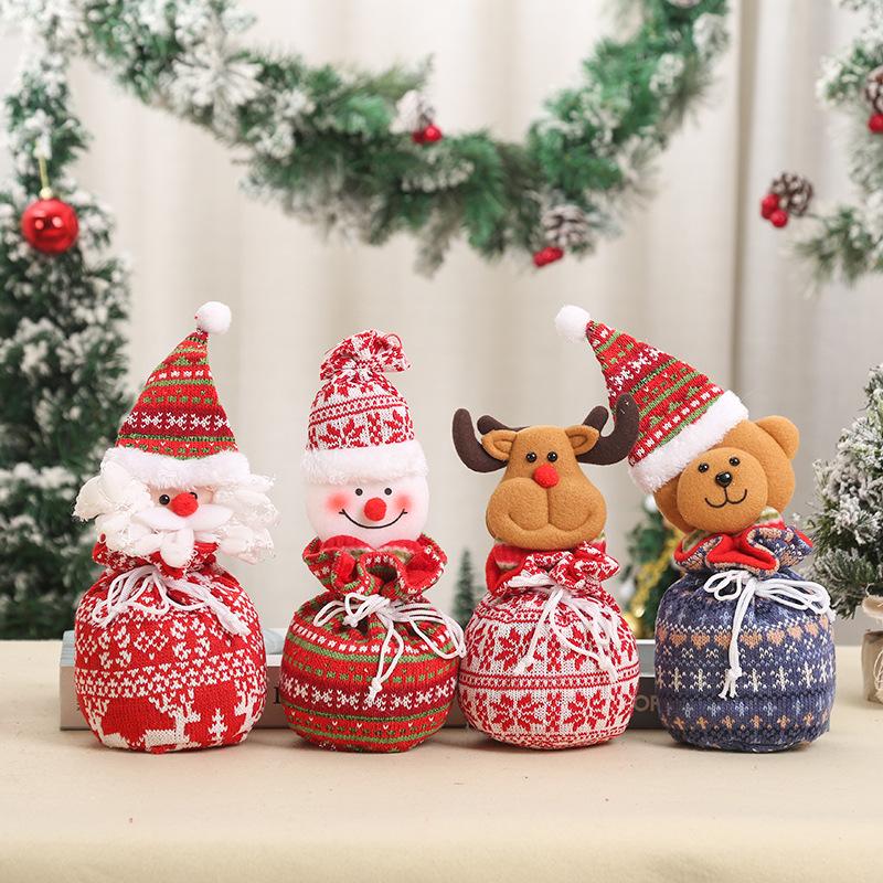 New Christmas knitted apple bag, Christmas cute children's gift bag, safe fruit bag, candy bag, gift bag