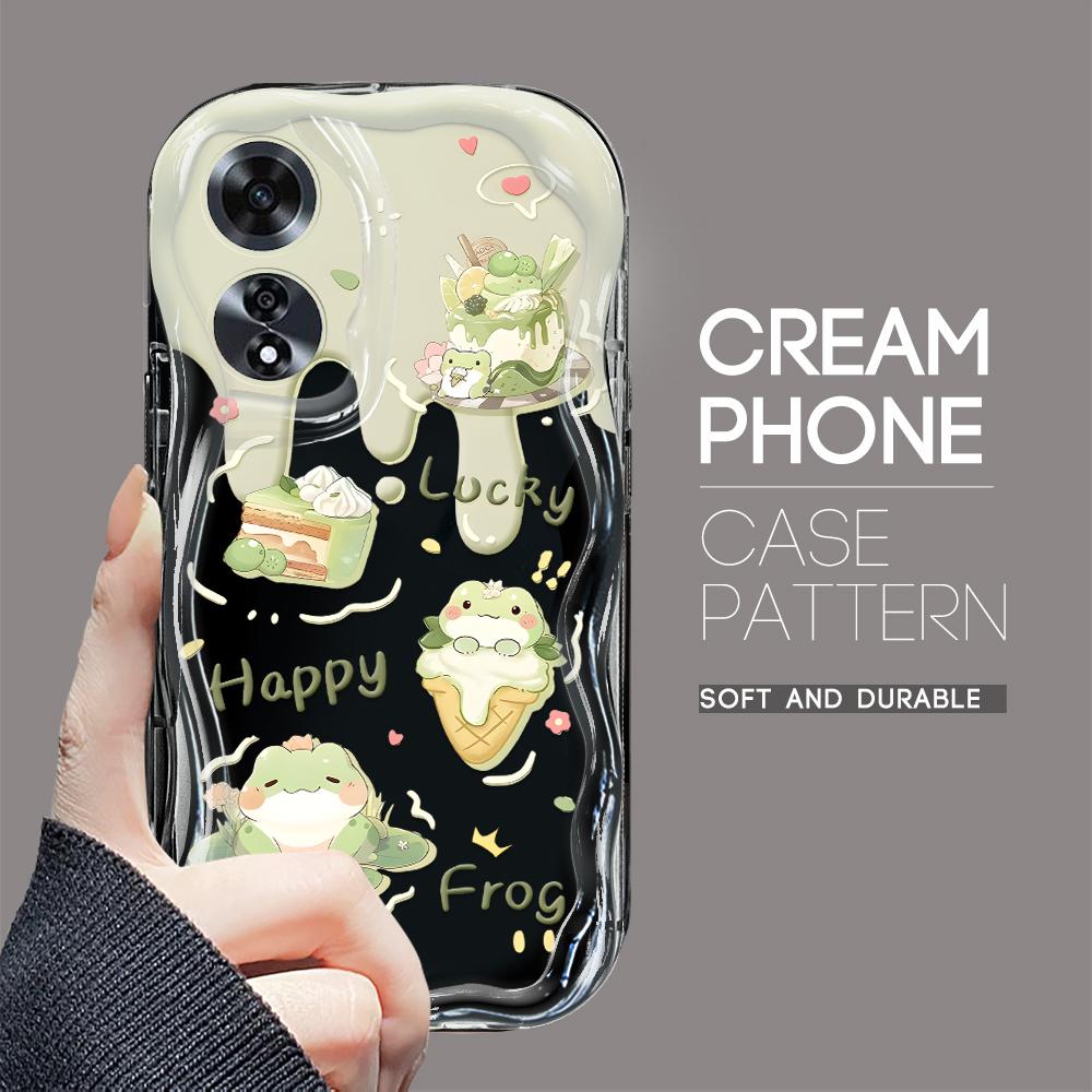 Pro OPPO A17 A18 A38 A58 A98 Reno7 Z 8Z 8T 11F 11 Pro Realme 12 Lite 12 Pro C30 Roztomilý kreslený zvířecí vzor Vlnitý okraj Měkké silikonové pouzdro na telefon