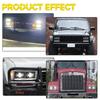 4x6" Inch LED Headlights Hi/Lo Beam with White Amber DRL for H4651 H4652 H4656 H4666 Car Truck Conversion Offraod