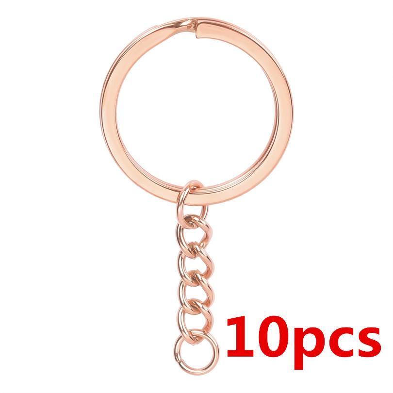 100% Nerezová ocel Klíčenka Příslušenství DIY Kroužky na klíče Duhová/Stříbrná/Zlatá Barva Klíčenky Pro Výrobu Šperků Potřeby Klíčenka