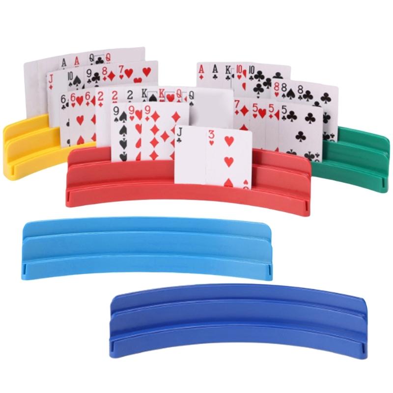 Playing Card Holder, Playing Card Poker Holder Rack, Curved Card Tray Organizers Card Holder Stand Rack for Kids Adults