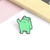 Roztomilá legrační svislá prostředníček žába brož ze slitiny Kreativní kreslený odznak zvířecí osobnost Oděvní doplňky
