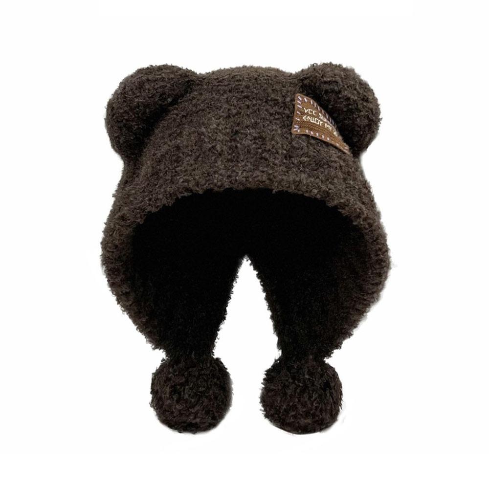 New Fluffy Bear Ears Hat Warm Balaclava Hat Wool Hat Winter