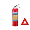 1kg Trockenpulver Handfeuerlöscher mit Feuerwarnschild und Jahresinspektionsset für Fahrzeuggebrauch