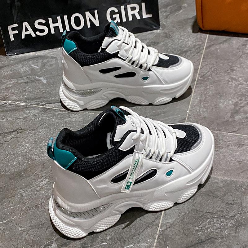 Dad Shoes Girl 2025 Spring and Autumn New Versatile Small Man Thick-soled Show Tall Breathable Casual Sports Little White Shoes