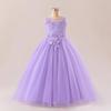 Girls' Sleeveless Mesh Princess Dress with Embroidery & Appliques - Formal Performance Wear