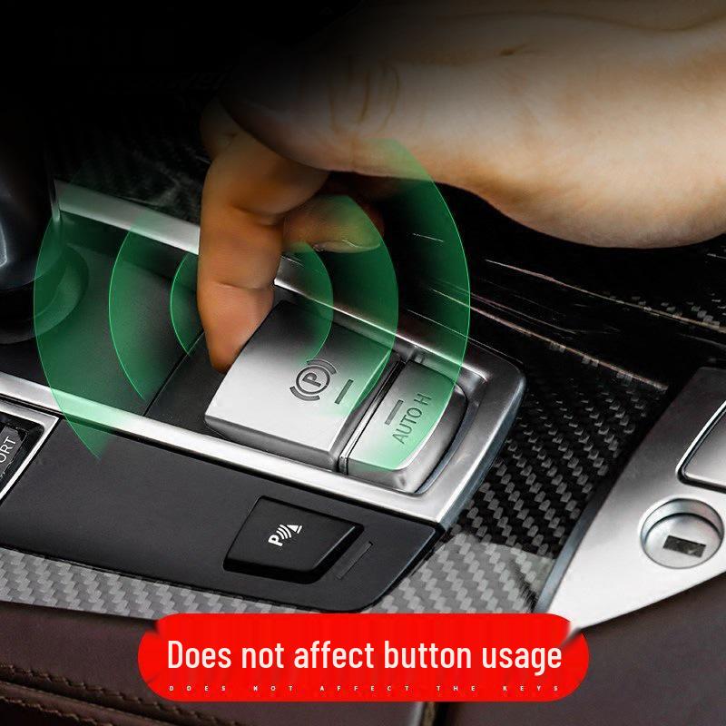 BMW Electronic Handbrake Decorative Cover: Compatible with 5 Series, 7 Series, 5GT Automatic Parking H Button Sequins Sticker.