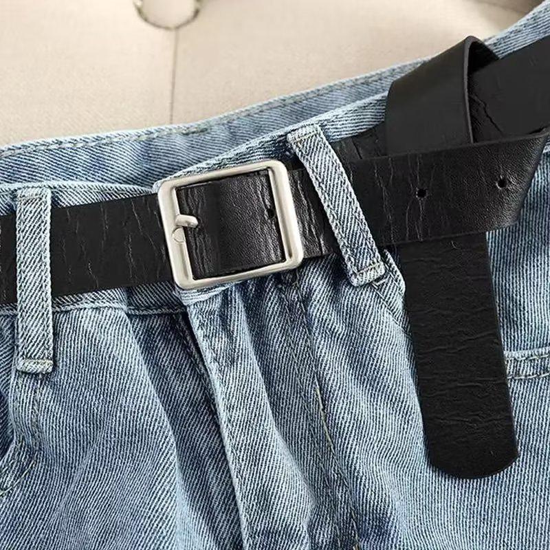Women's Summer Straight-Leg College-Style Jeans - Korean Fashion Trend, Loose Fit, Casual Long Pants