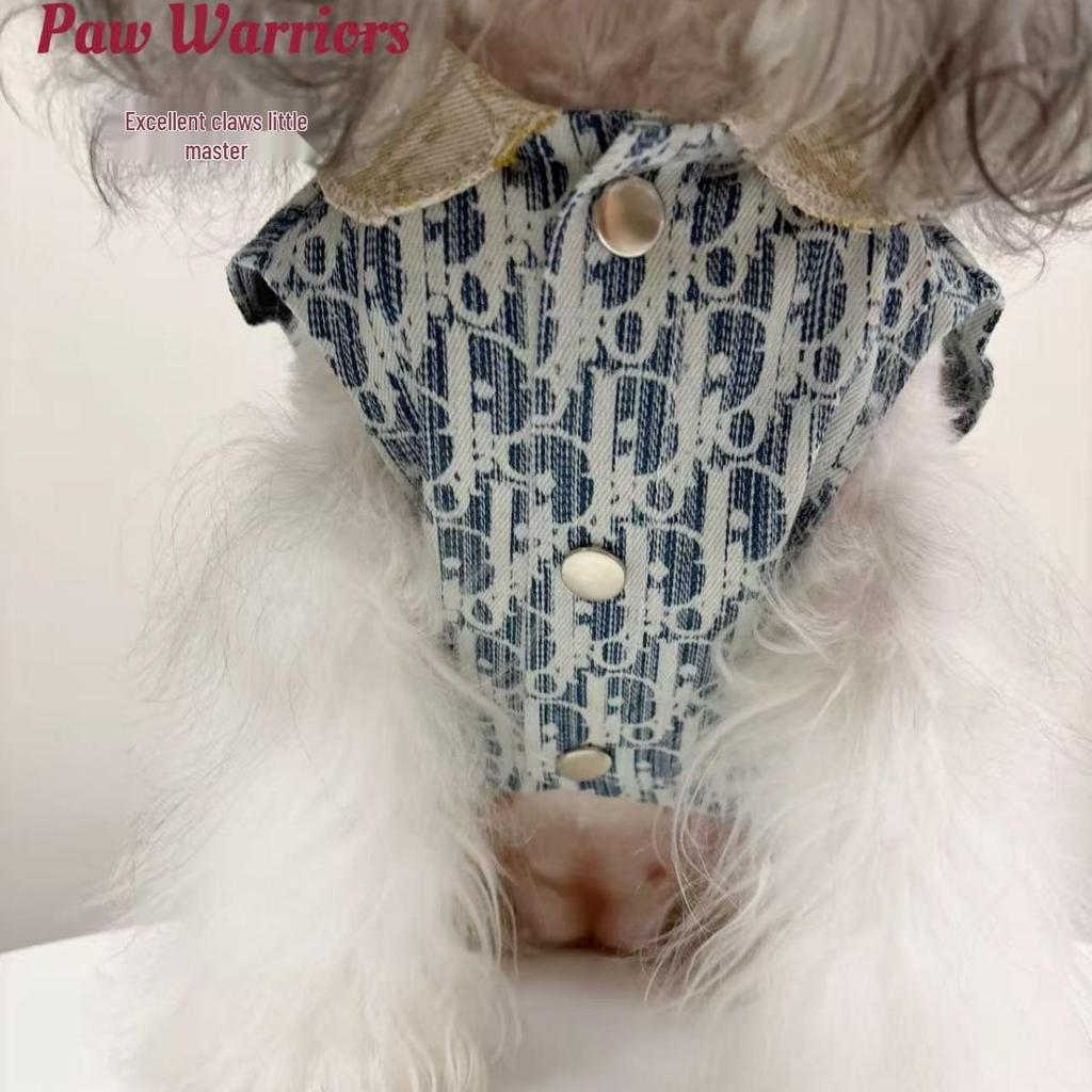 Trendy Denim Patchwork Vest for Small Dogs & Cats - Sleeveless Pet Apparel for Puppies, Teddy, Bichon, Corgi