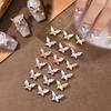 5Pcs Simulated Alloy Butterfly Nail Art Decorations Light Luxury Butterfly Glass Inlaid Nail Charms Accessories DIY