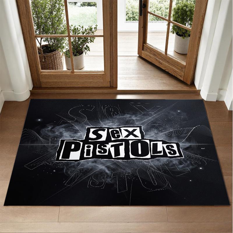 Sex Pistols Design Crystal Velvet Rug Soft Decorative Mat for Bedroom Entrance