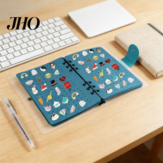 Enamel Pin Display Book 8 Felt Pages Badge Collector Album Collection Organizer Binder for Storing Brooches Buttons Badges
