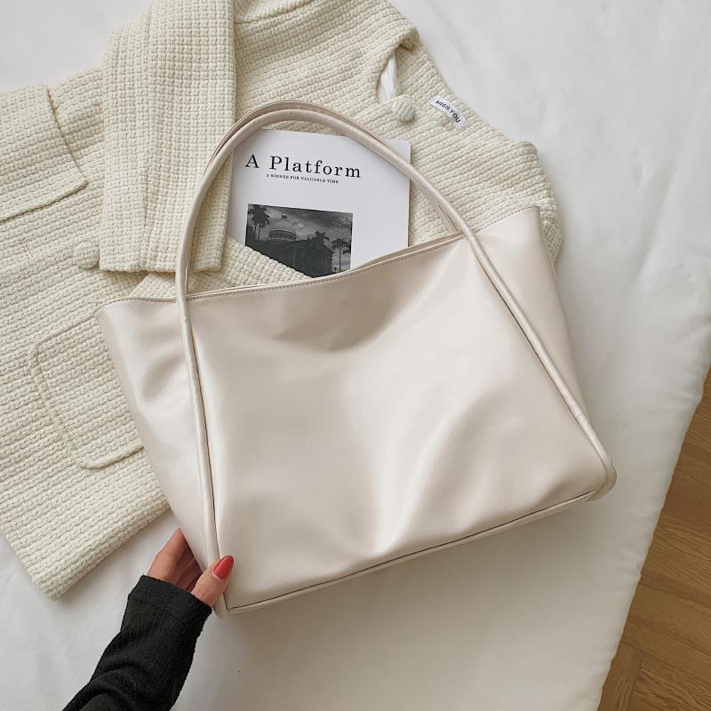 Soft PU Leather Big Tote Bags for Women Winter Trends Shoulder Bag Ladies Designer Top Handle Bag Practical