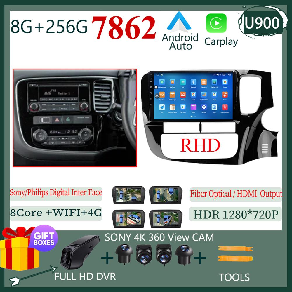 Wireless CarPlay Android 14 Auto Radio For Mitsubishi Outlander 3 GF0W GG0W 2012-2018 Car Multimedia GPS No 2din Touch Screen