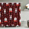 Bathroom Decoration Christmas Shower Curtain with Winter Wonderland Theme Featuring Red Teddy Bears and Snowflakes for Bathroom